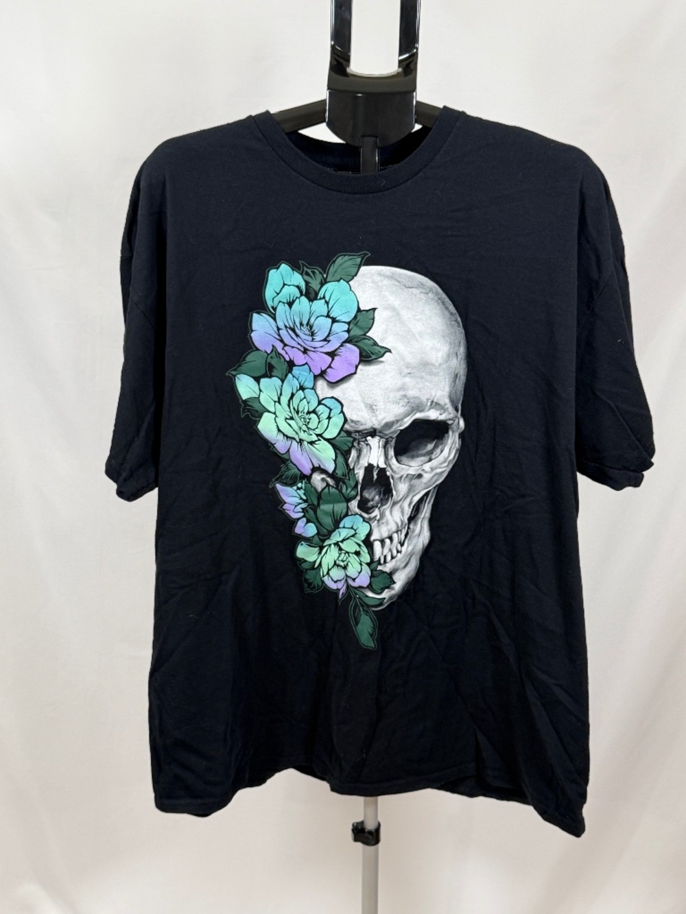DOM Floral Skull Graphic Tee Black 2XL